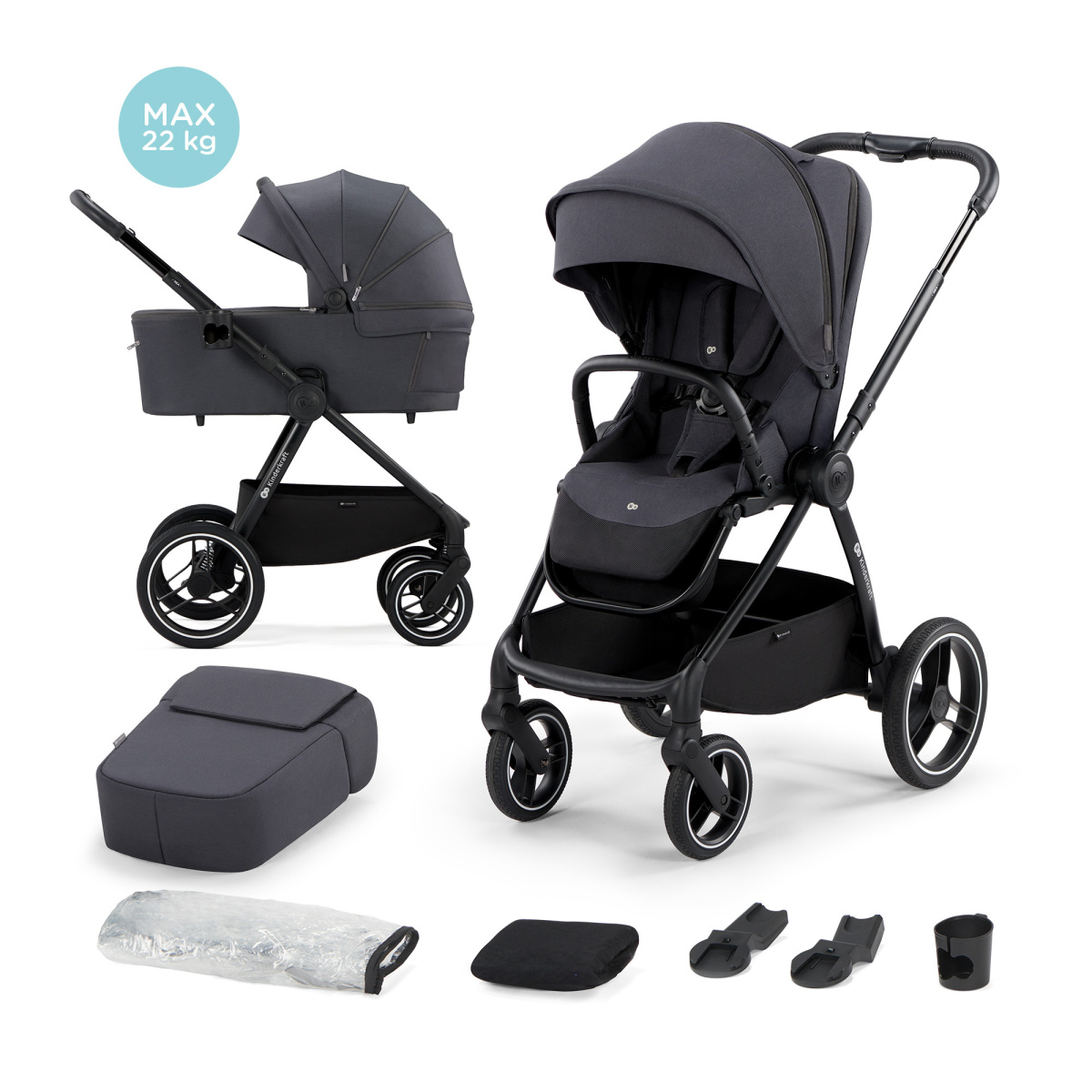 KINDERKRAFT NEA 2W1 DEEP GREY