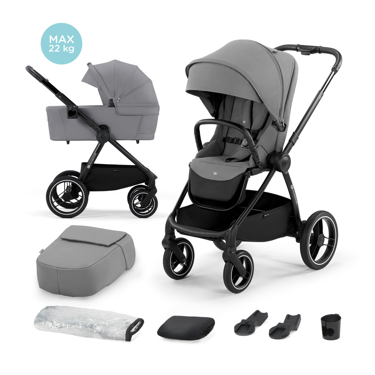 KINDERKRAFT NEA 2W1 PLATINUM GREY