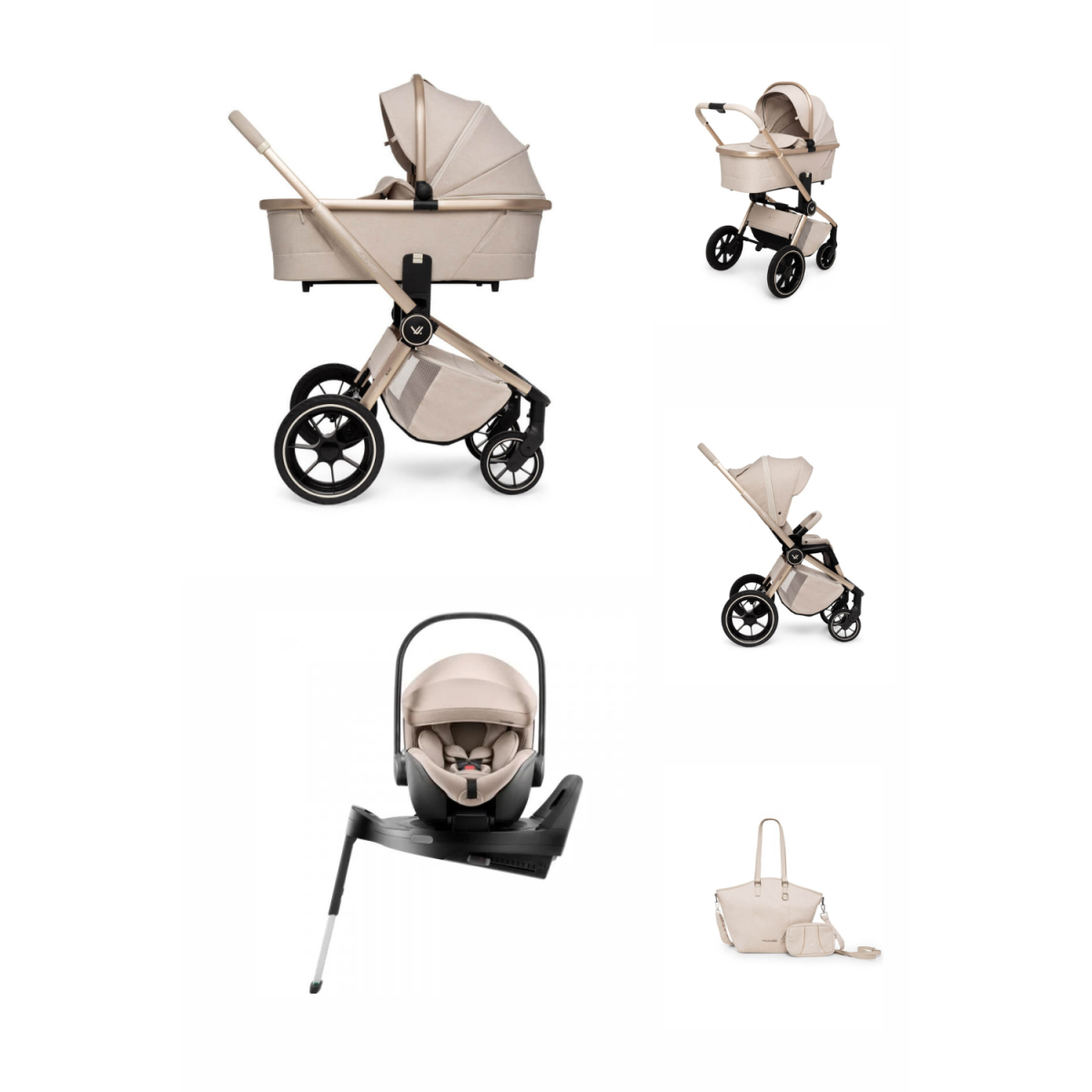 ZESTAW 4W1 MUUVO BOHO BEIGE + BRITAX BABY SAFE PRO + BAZA OBROTOWA ISOFIX