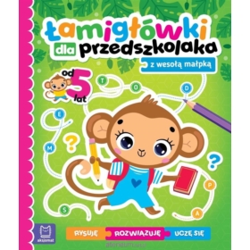 Łamigłówki dla przedszkol.z wesołą małpką 34513