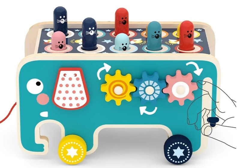 DREWNIANY SŁONIK EDUKACYJNY