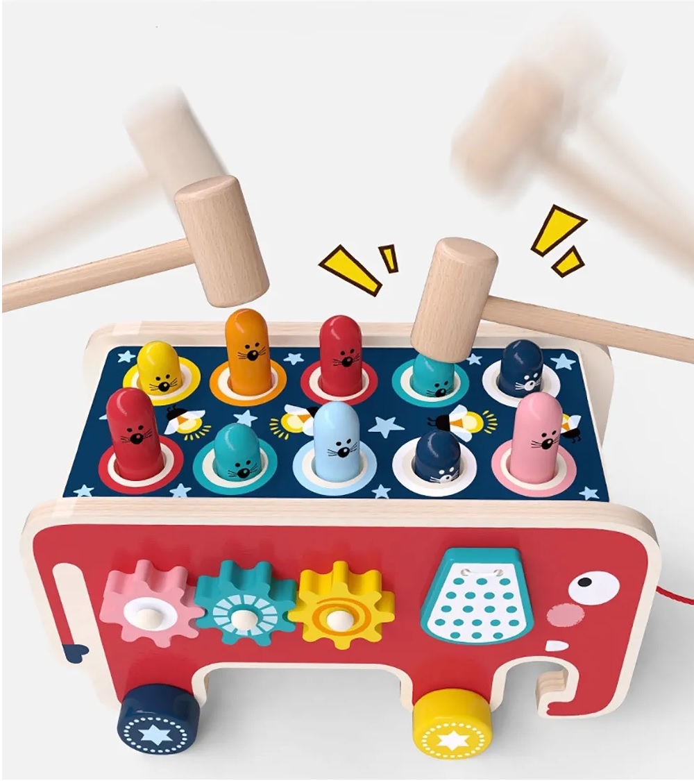 DREWNIANY SŁONIK EDUKACYJNY