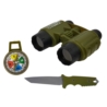 Zestaw Wojskowy Karabin Maska Hełm Lornetka Ciemno