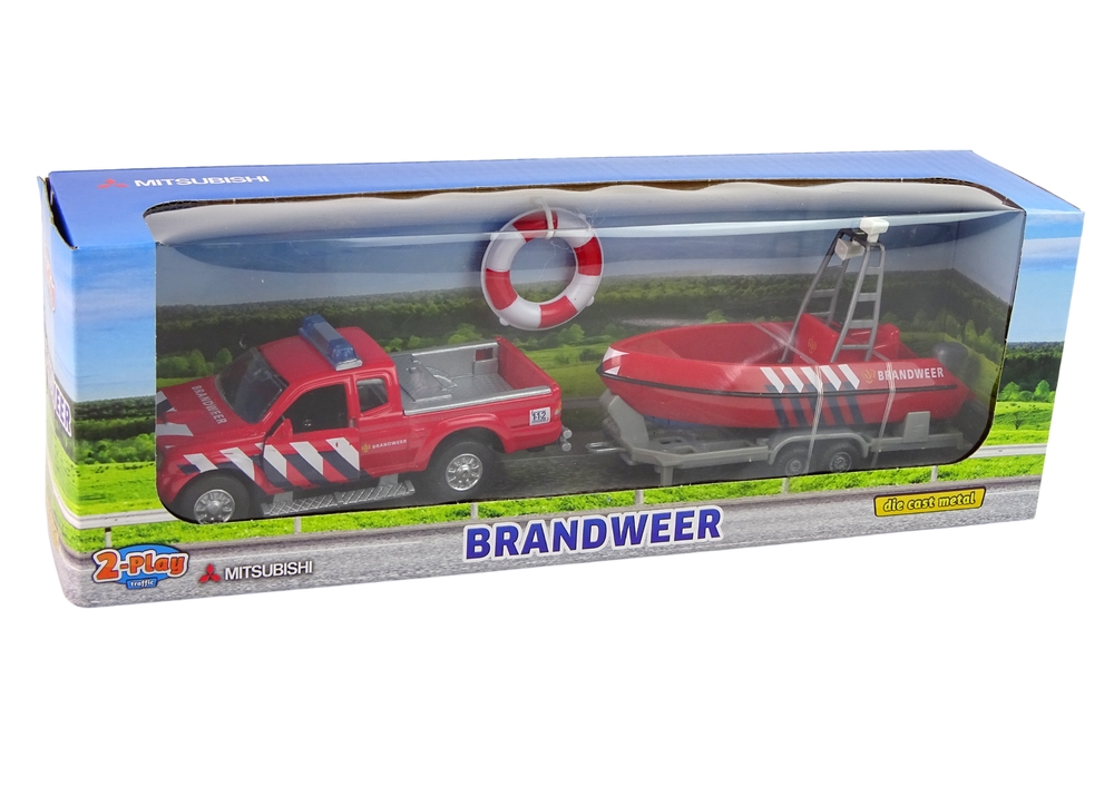 Auto Terenowe Straż Morska z Motorówką Czerwoną HX