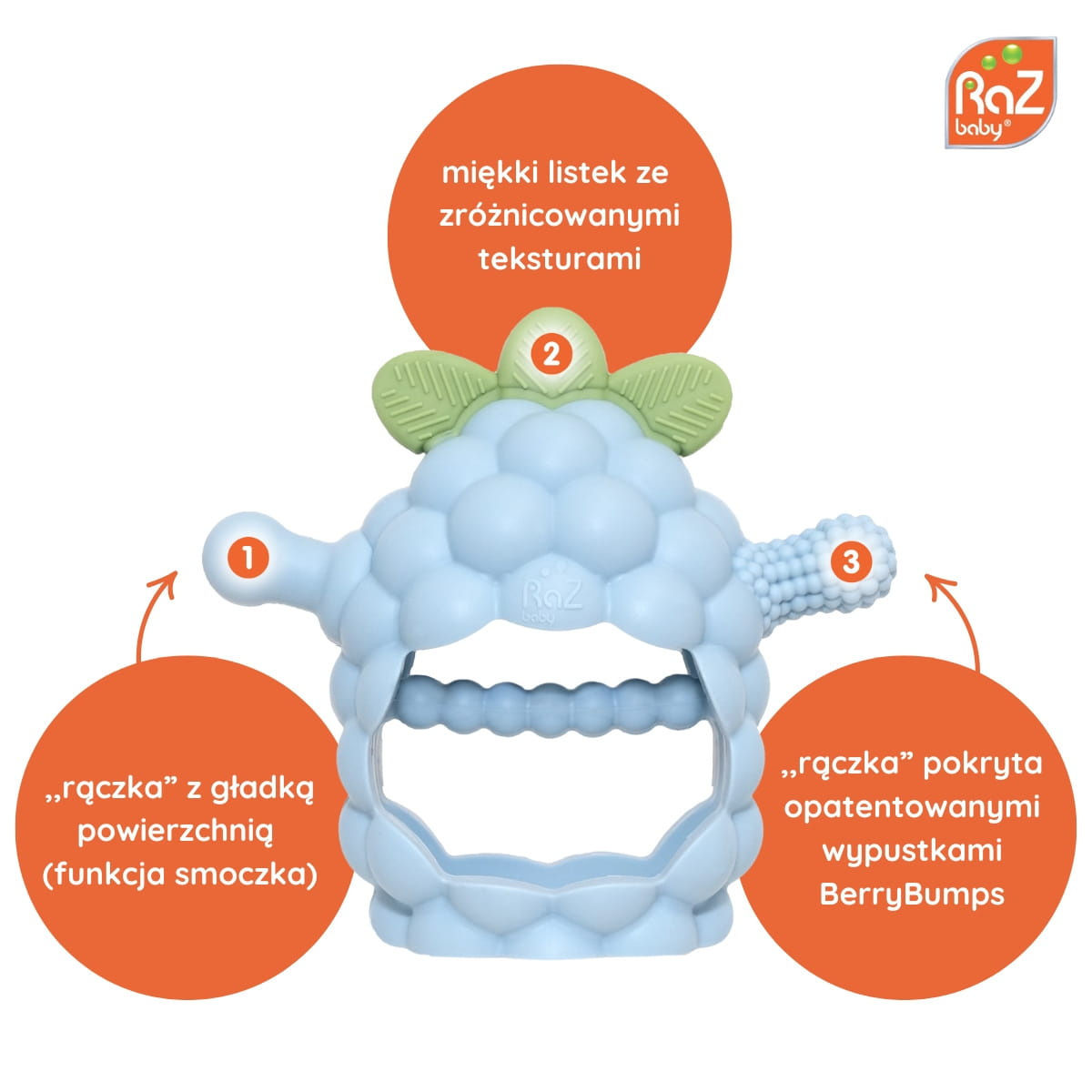 RAZBABY SILIKONOWY GRYZAK GRIP NIEBIESKI