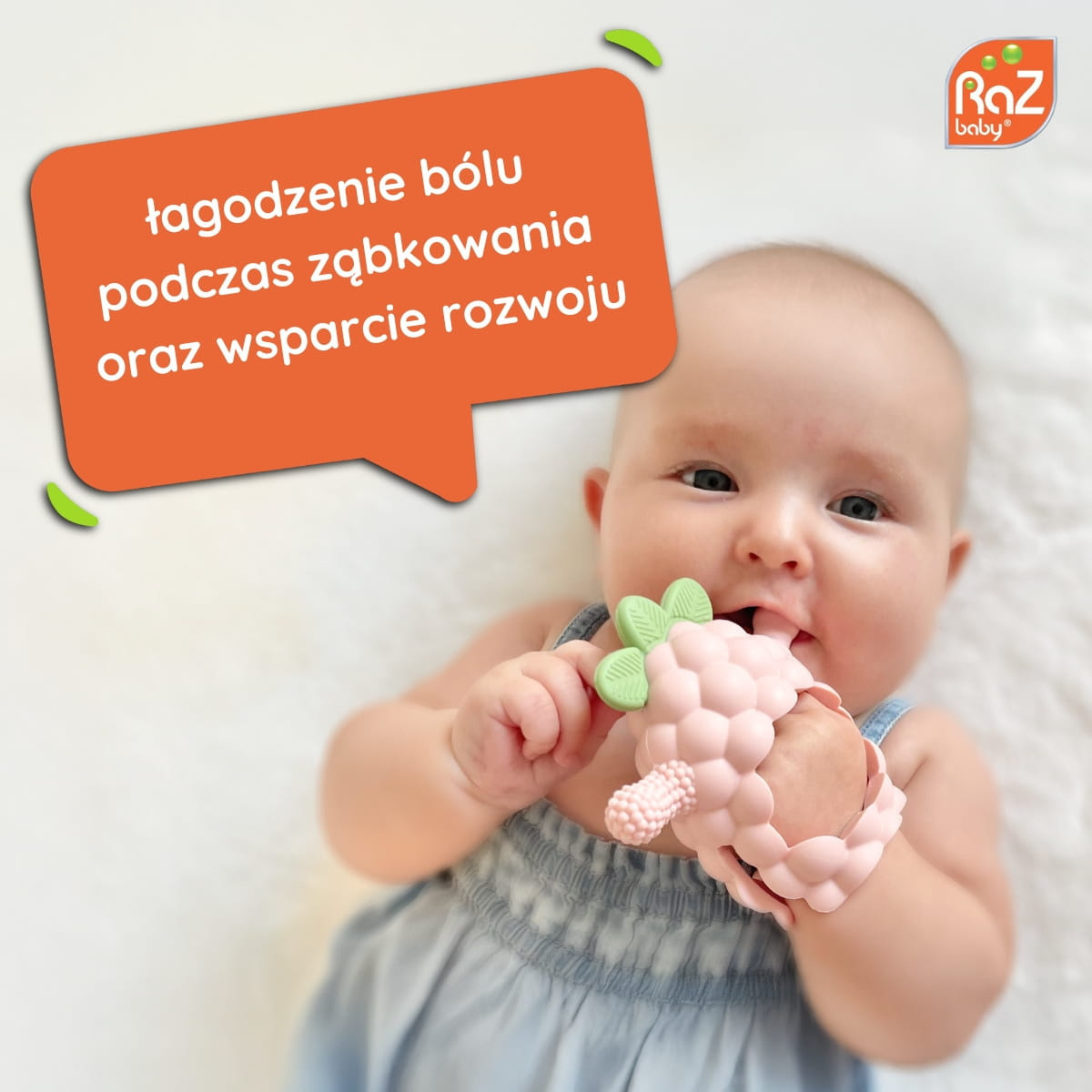 RAZBABY SILIKONOWY GRYZAK GRIP RÓŻOWY