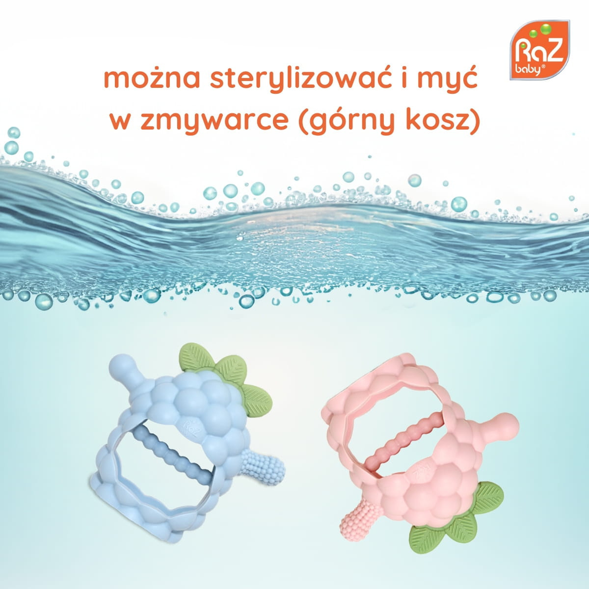 RAZBABY SILIKONOWY GRYZAK GRIP RÓŻOWY
