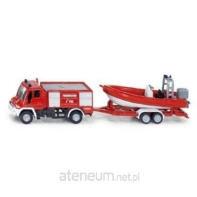SIKU 1636 STRAŻ POŻARNA UNIMOG Z ŁODZIĄ
