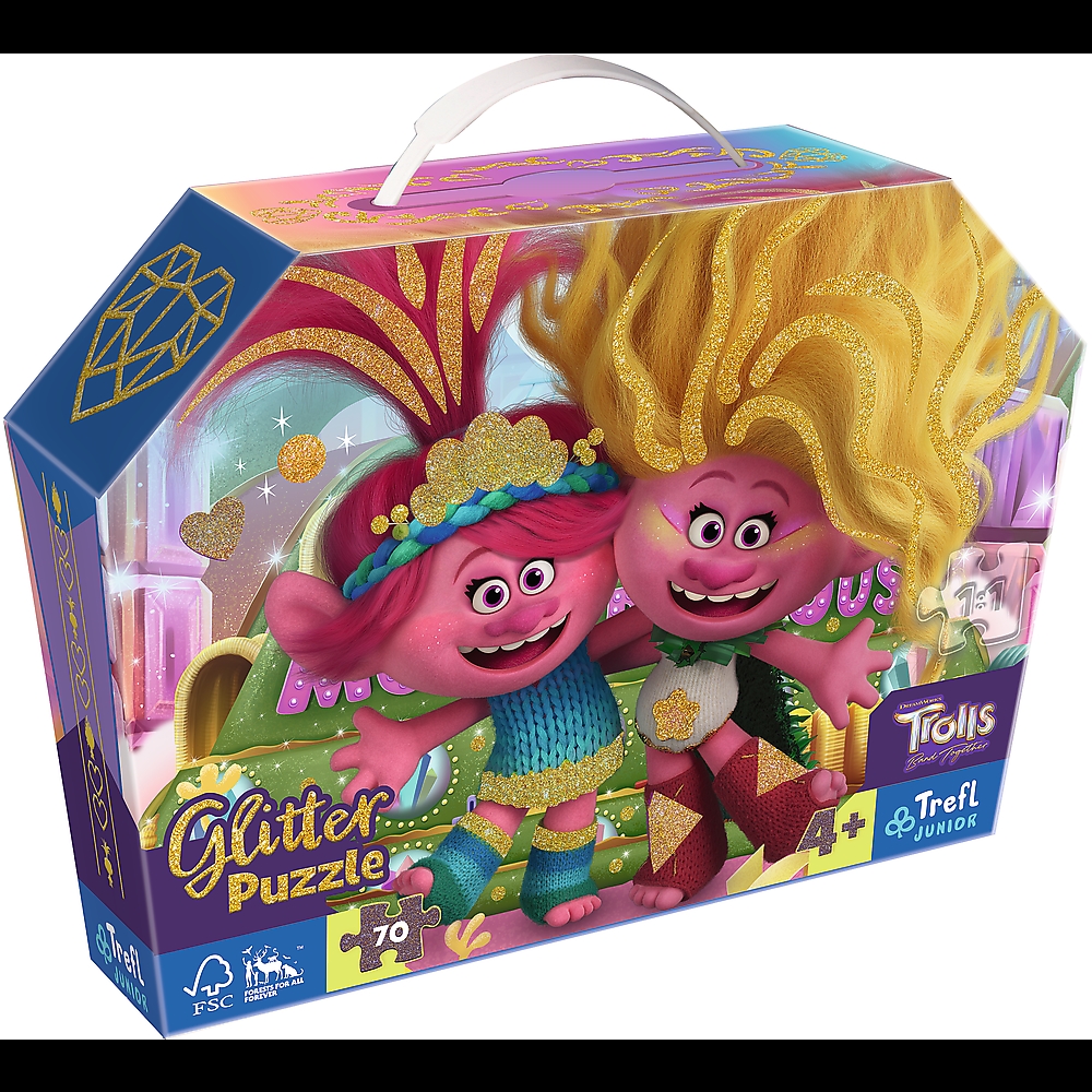TREFL - PUZZLE GLITTER 70 - TROLLS