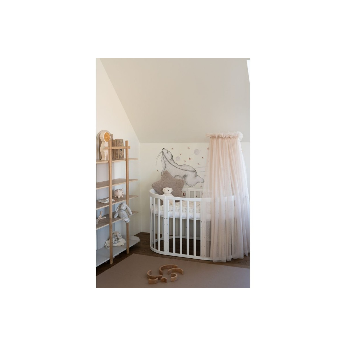 WALDIN BALDACHIM TIULOWY ZE STELAŻEM BEŻOWY