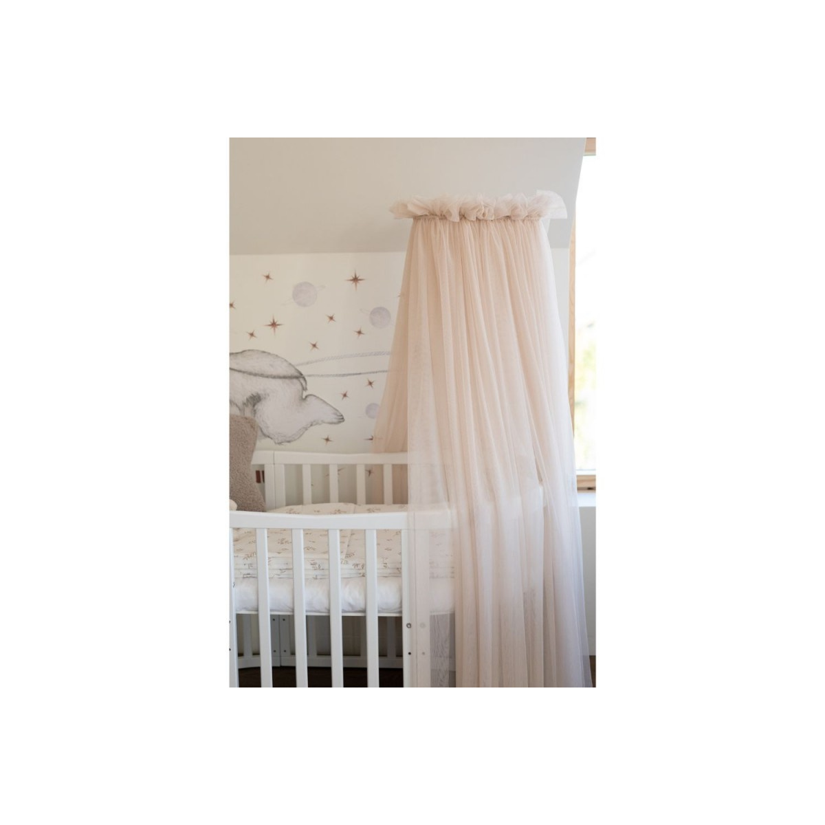 WALDIN BALDACHIM TIULOWY ZE STELAŻEM BEŻOWY