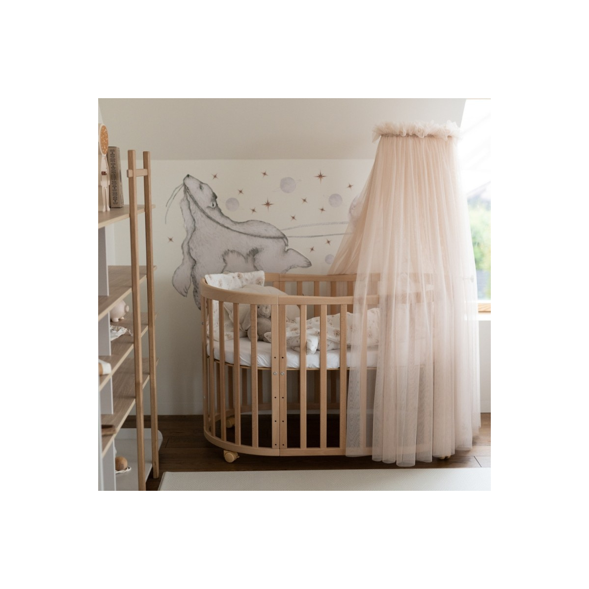 WALDIN BALDACHIM TIULOWY ZE STELAŻEM BEŻOWY