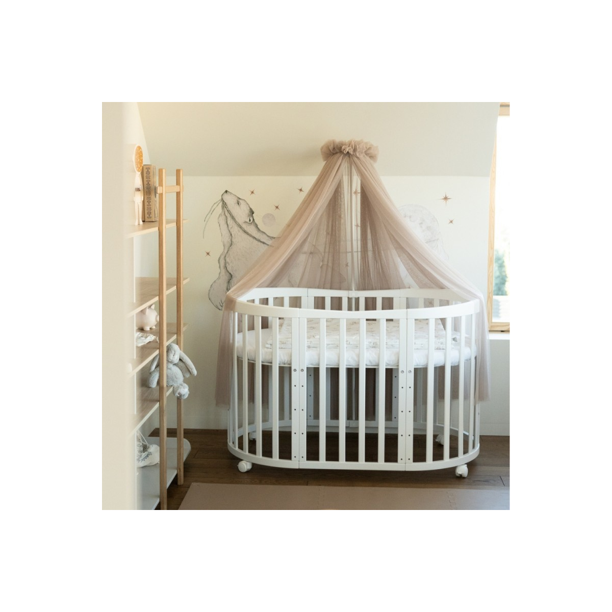 WALDIN BALDACHIM TIULOWY ZE STELAŻEM TAUPE