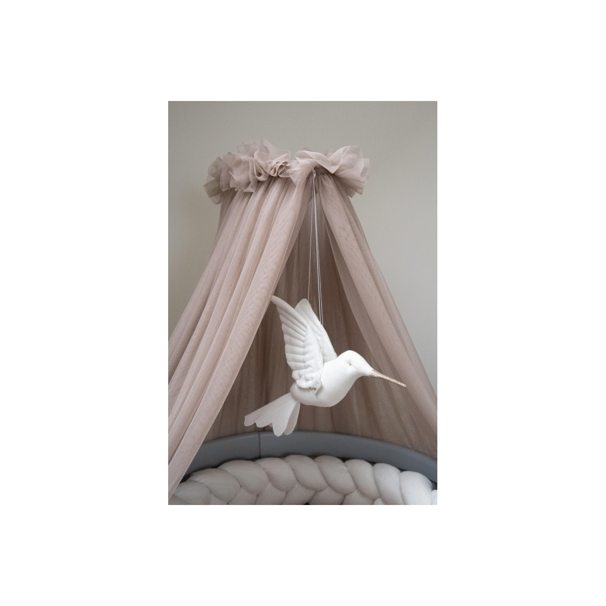 WALDIN BALDACHIM TIULOWY ZE STELAŻEM TAUPE