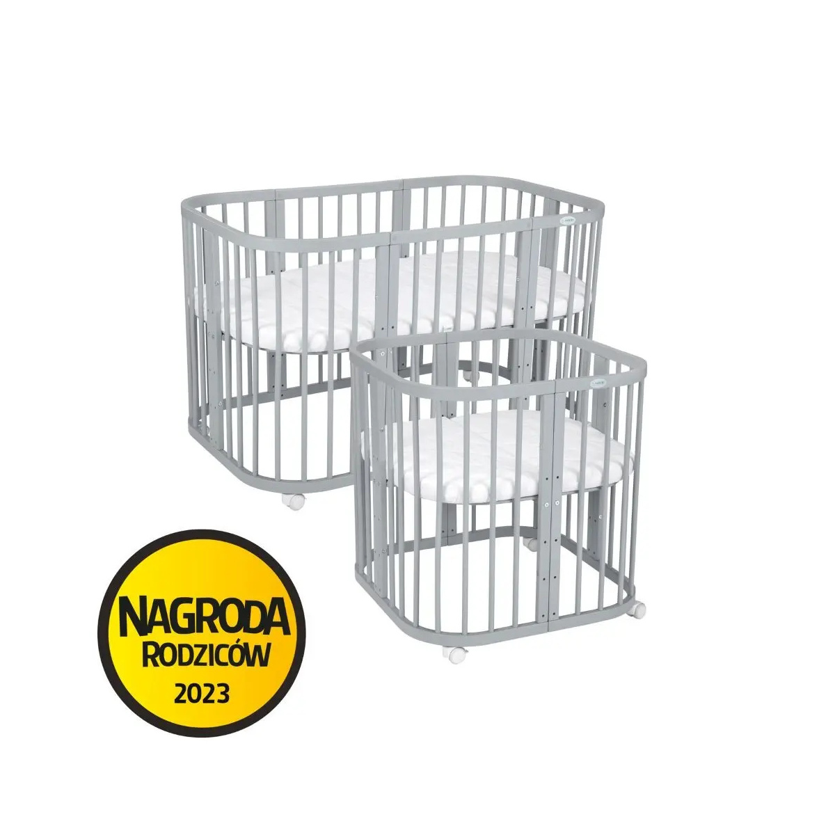 WALDIN ŁÓŻECZKO 7W1 KWADRATOWE SZARE