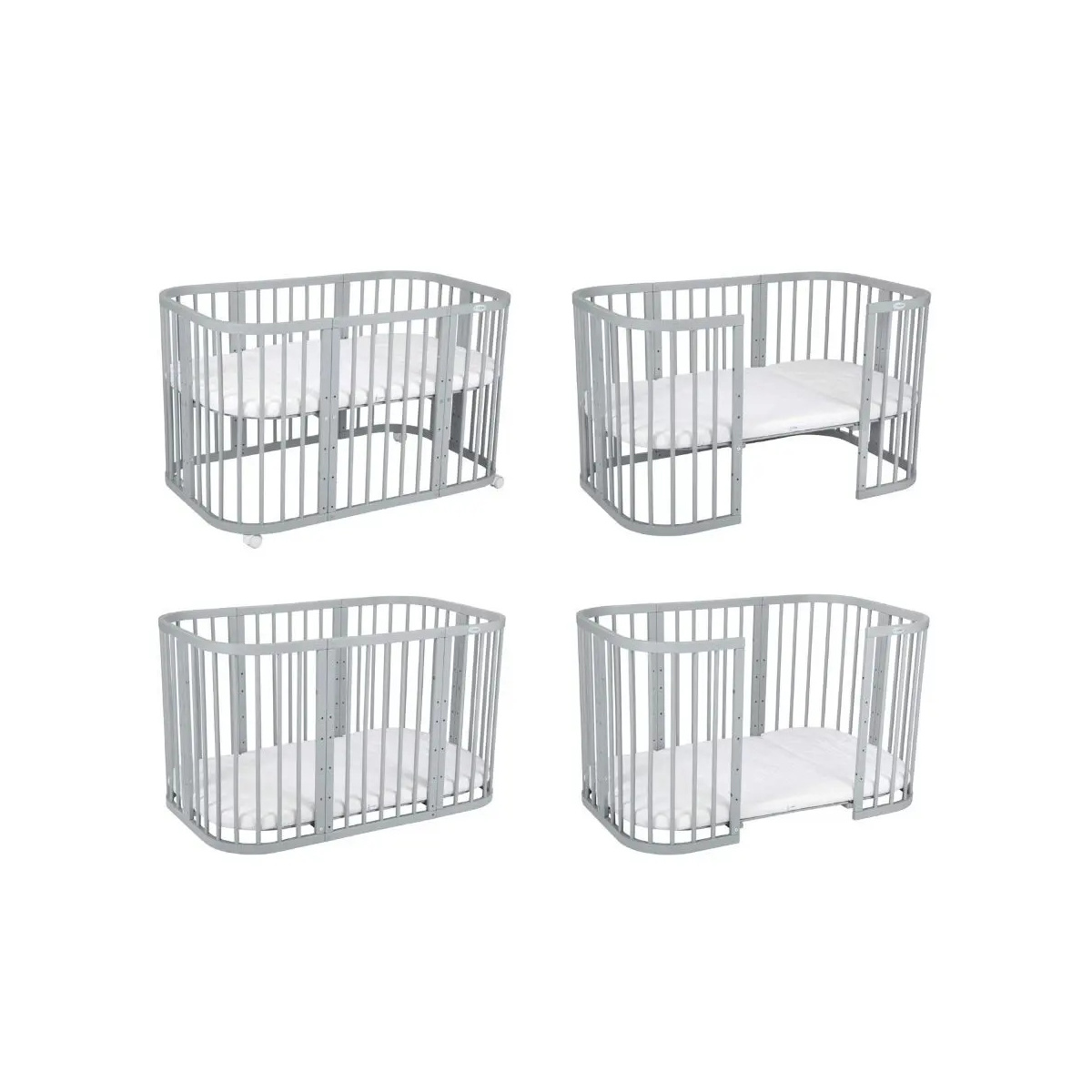 WALDIN ŁÓŻECZKO 7W1 KWADRATOWE SZARE