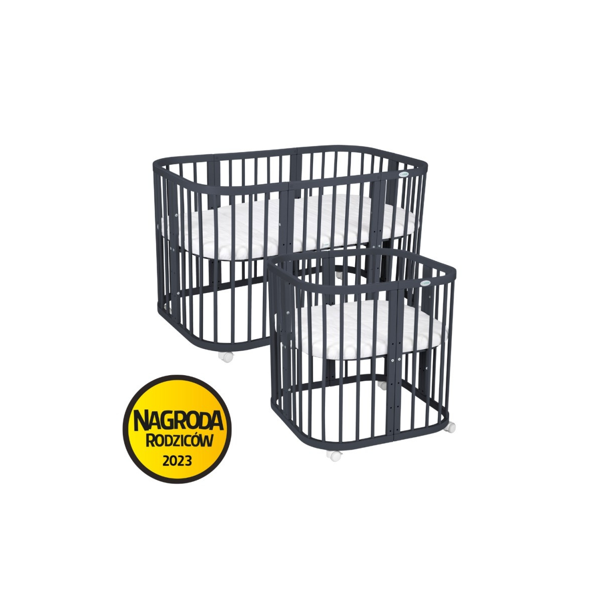 WALDIN ŁÓŻECZKO 7W1 KWADRATOWE GRAFITOWE