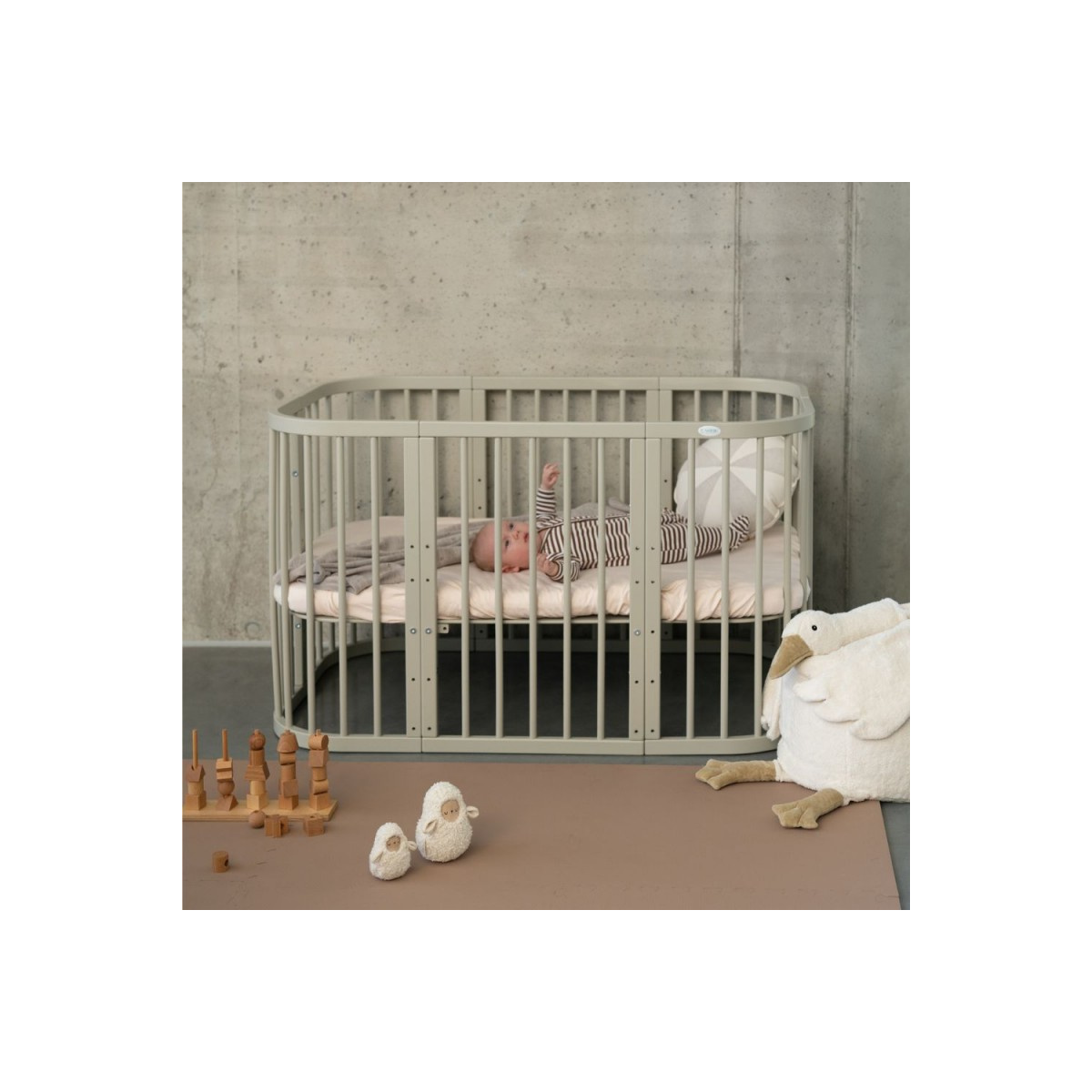 WALDIN ŁÓŻECZKO 7W1 KWADRATOWE OLIWKOWE