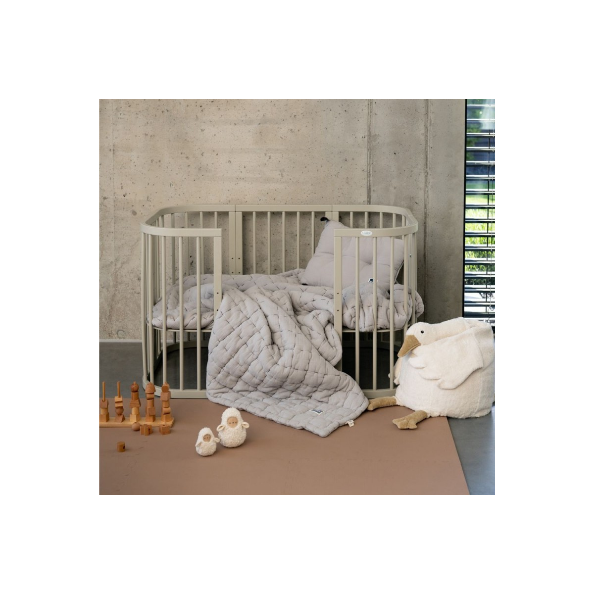 WALDIN ŁÓŻECZKO 7W1 KWADRATOWE OLIWKOWE