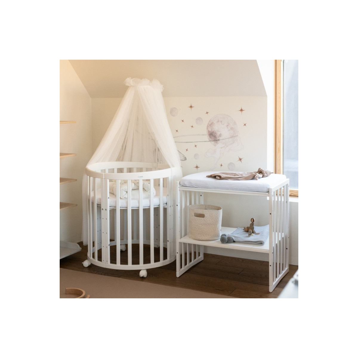 WALDIN ŁÓŻECZKO 7W1 OWALNE BIAŁE