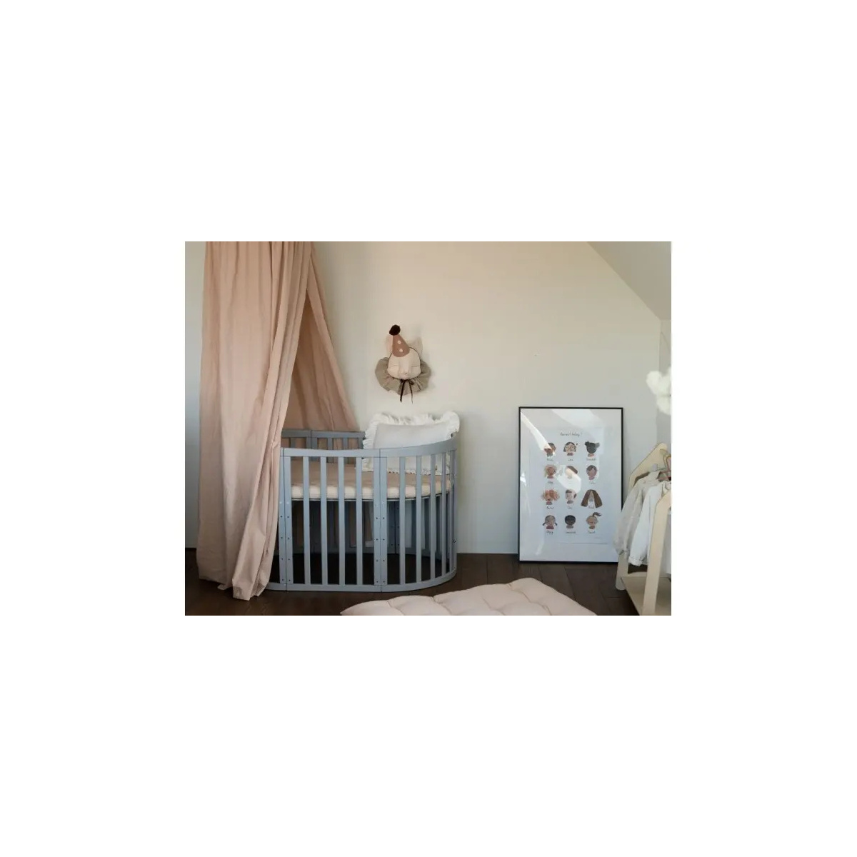 WALDIN ŁÓŻECZKO 7W1 OWALNE SZARE