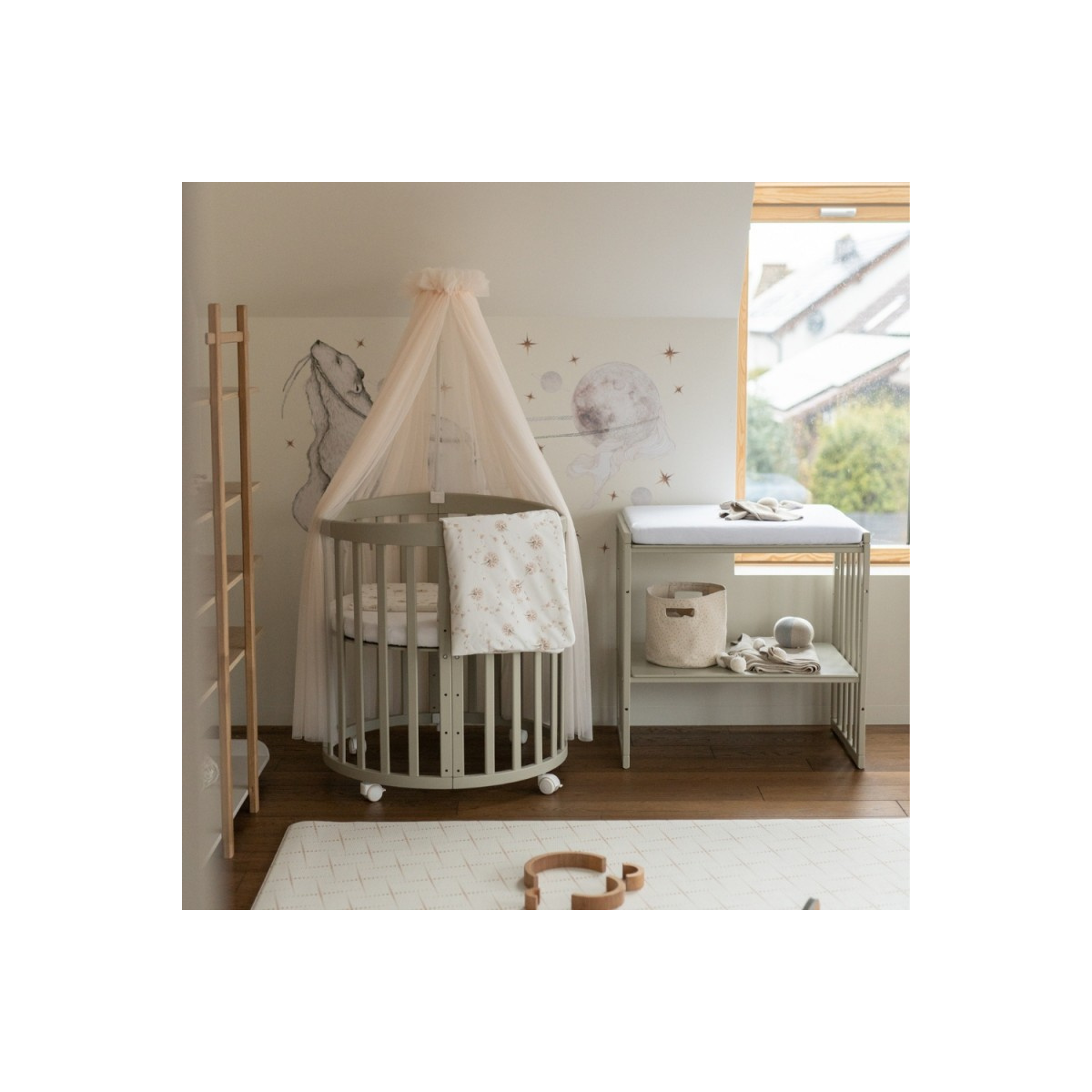 WALDIN ŁÓŻECZKO 7W1 OWALNE OLIWKOWE