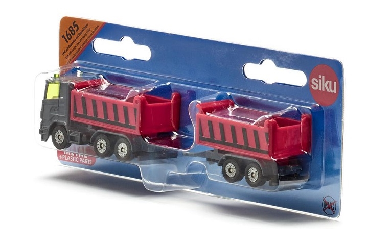 SIKU 1685 CIĘŻARÓWKA WYWROTKA Z PRZYCZEPKĄ