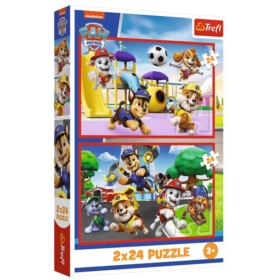 PUZZLE 2x24 Psi dzień zabaw /Psi Patrol 34434