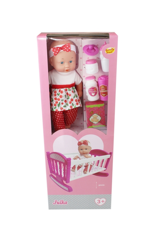 SMILY PLAY JULKA LALKA BOBAS 30CM Z ŁÓŻECZKIEM