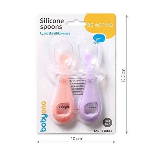 BABYONO ŁYŻKI SILIKONOWE 2 SZT 784/02