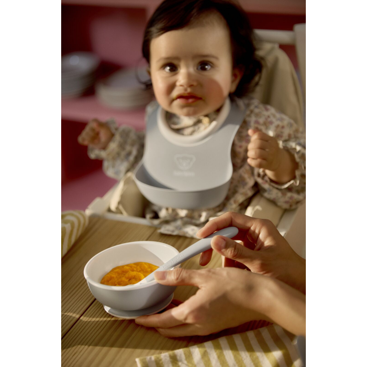 BABYBJORN ZESTAW DO KARMIENIA LIGHT GREY