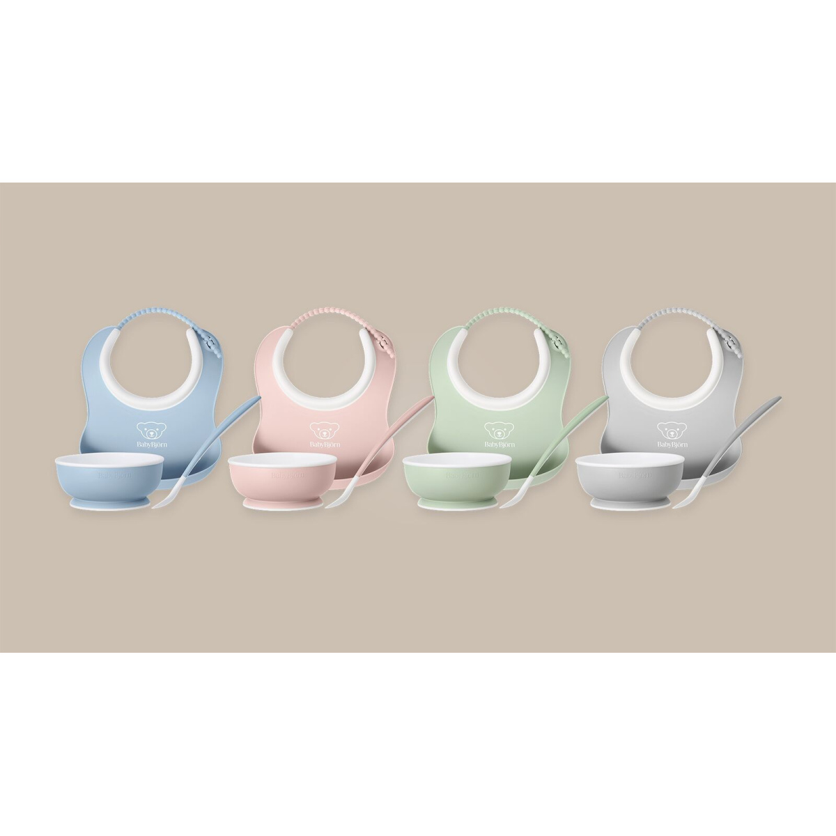 BABYBJORN ZESTAW DO KARMIENIA LIGHT GREY