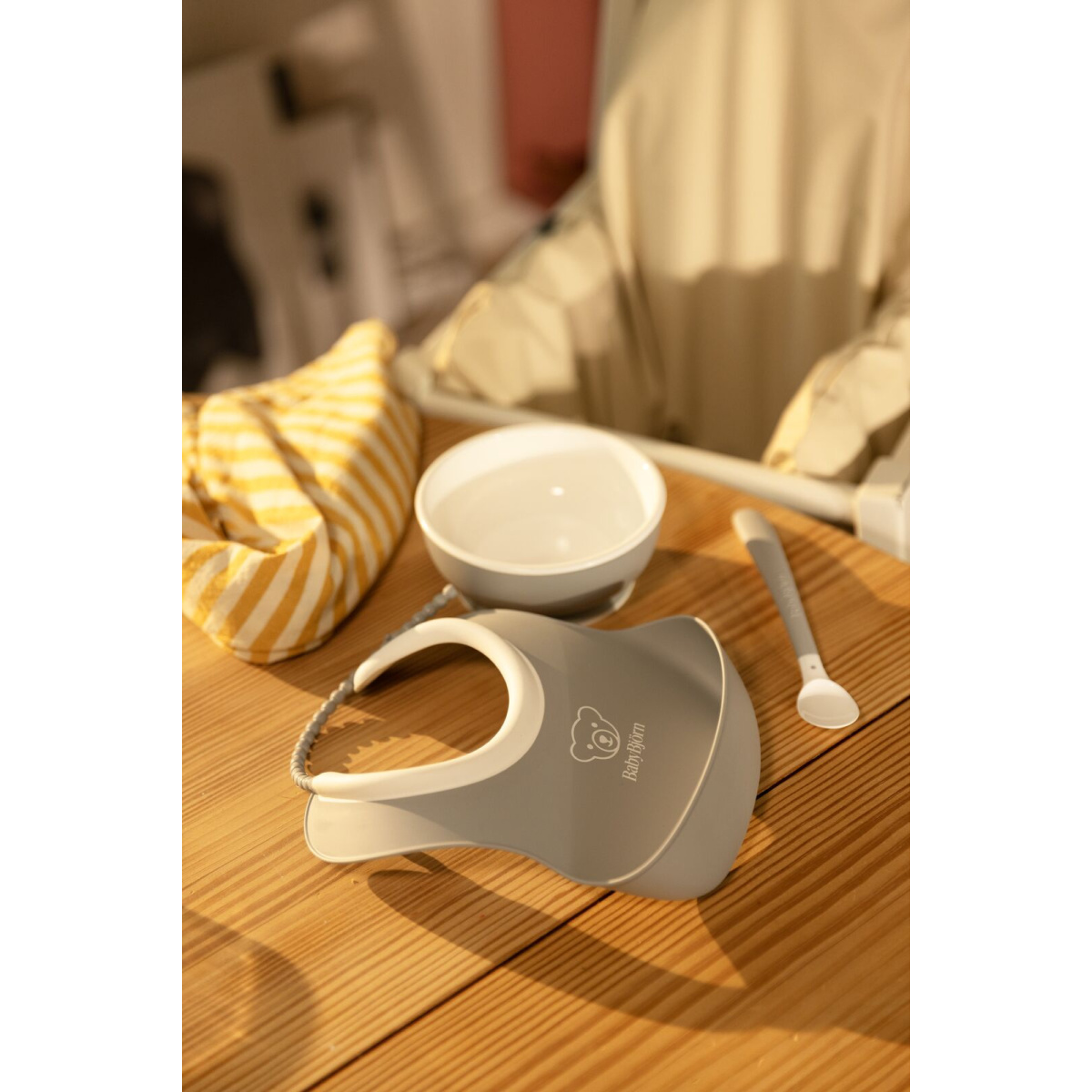 BABYBJORN ZESTAW DO KARMIENIA LIGHT GREY