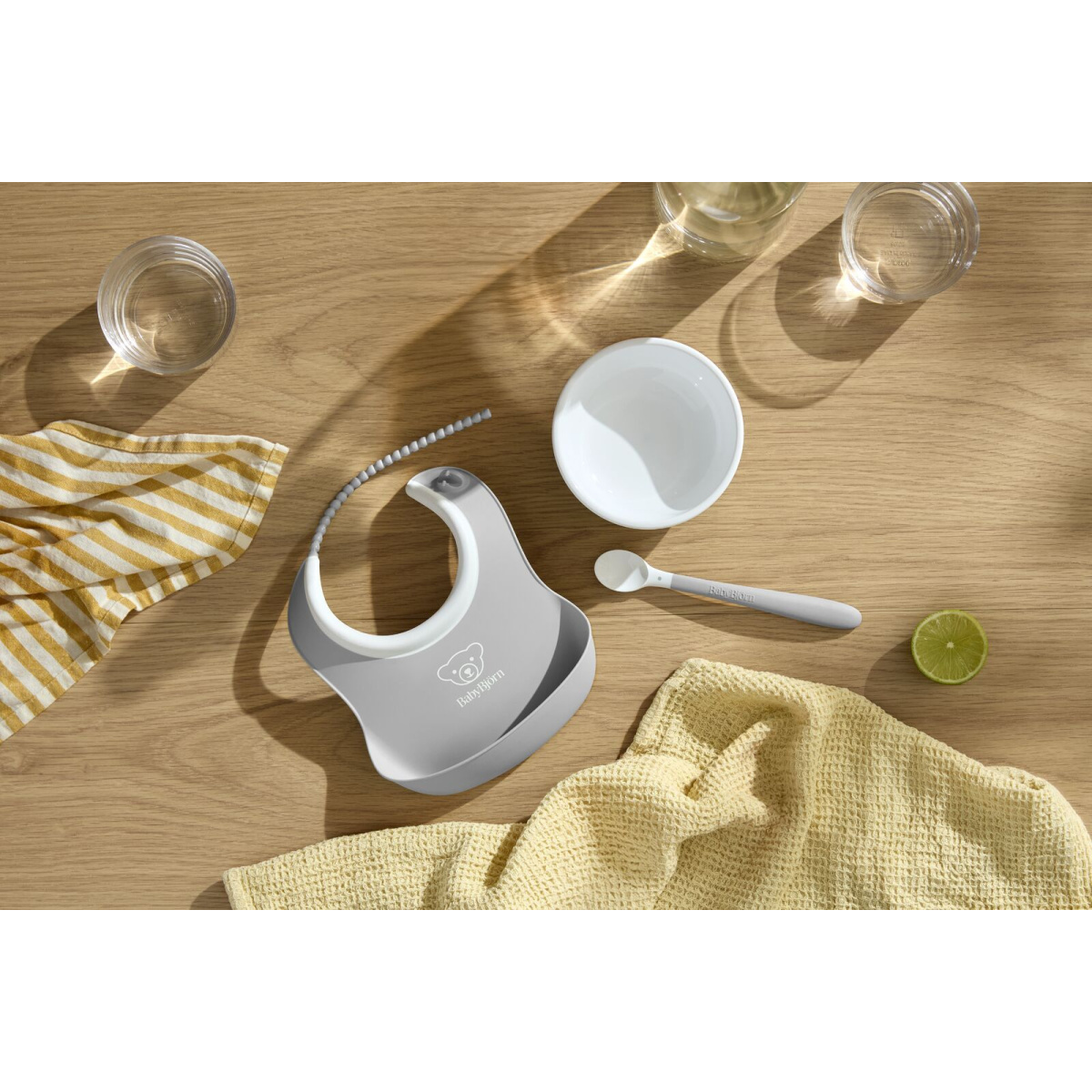 BABYBJORN ZESTAW DO KARMIENIA LIGHT GREY