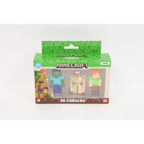 MINECRAFT 3D Erasers 3pack C 14249