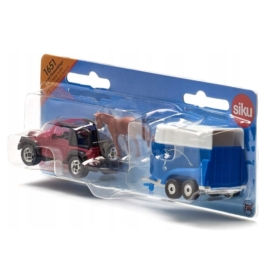 1651 SIKU JEEP Z PRZYCZEPĄ NA KONIE