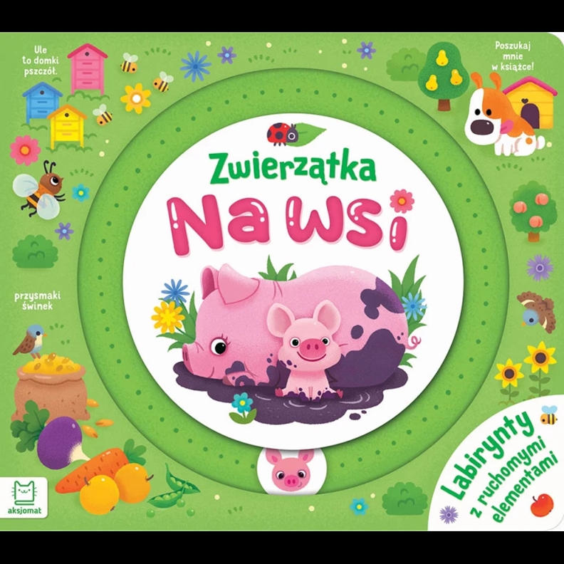 Zwierzątka na wsi. Labirynty z ruchomymi elemen.