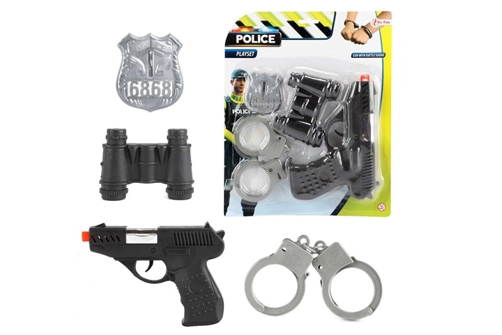 Zest.policjanta kajdanki+lornet.14150A 41504