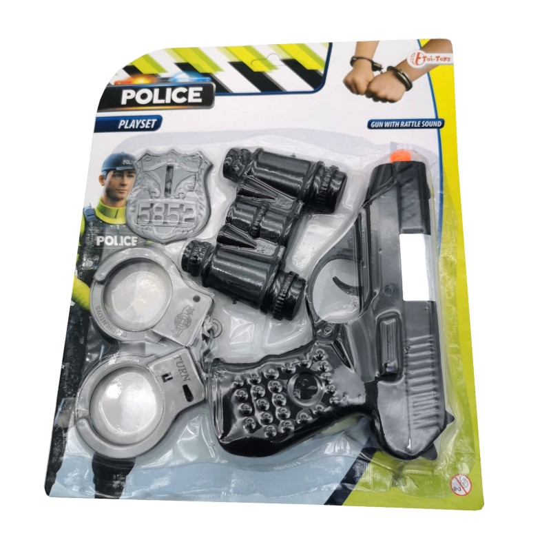 Zest.policjanta kajdanki+lornet.14150A 41504