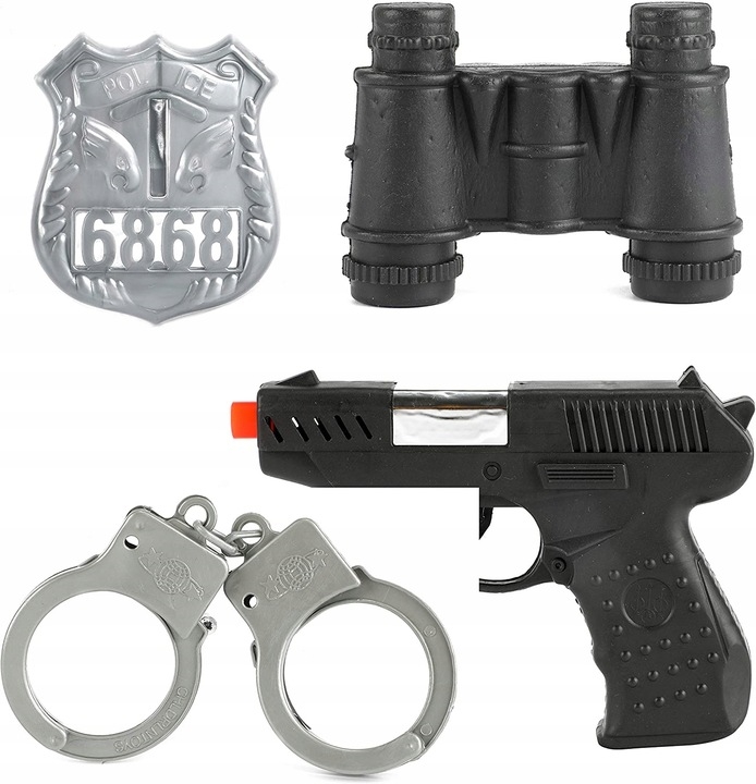 Zest.policjanta kajdanki+lornet.14150A 41504