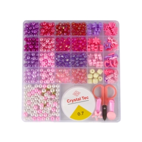 Zestaw Koralików Do Robienia Biżuterii Różowe Zawi