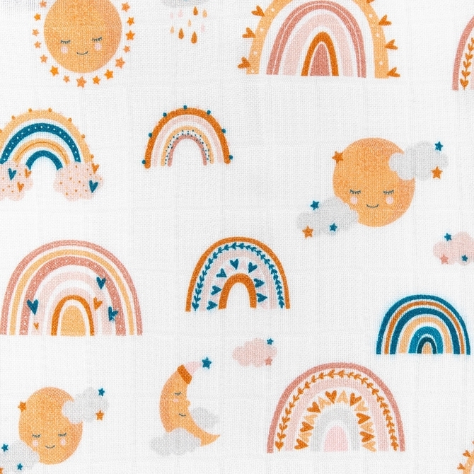 BOCIOLAND PIELUSZKA BAMBUSOWA 30X30 TĘCZA