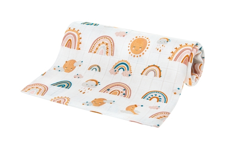 BOCIOLAND PIELUSZKA BAMBUSOWA 30X30 TĘCZA