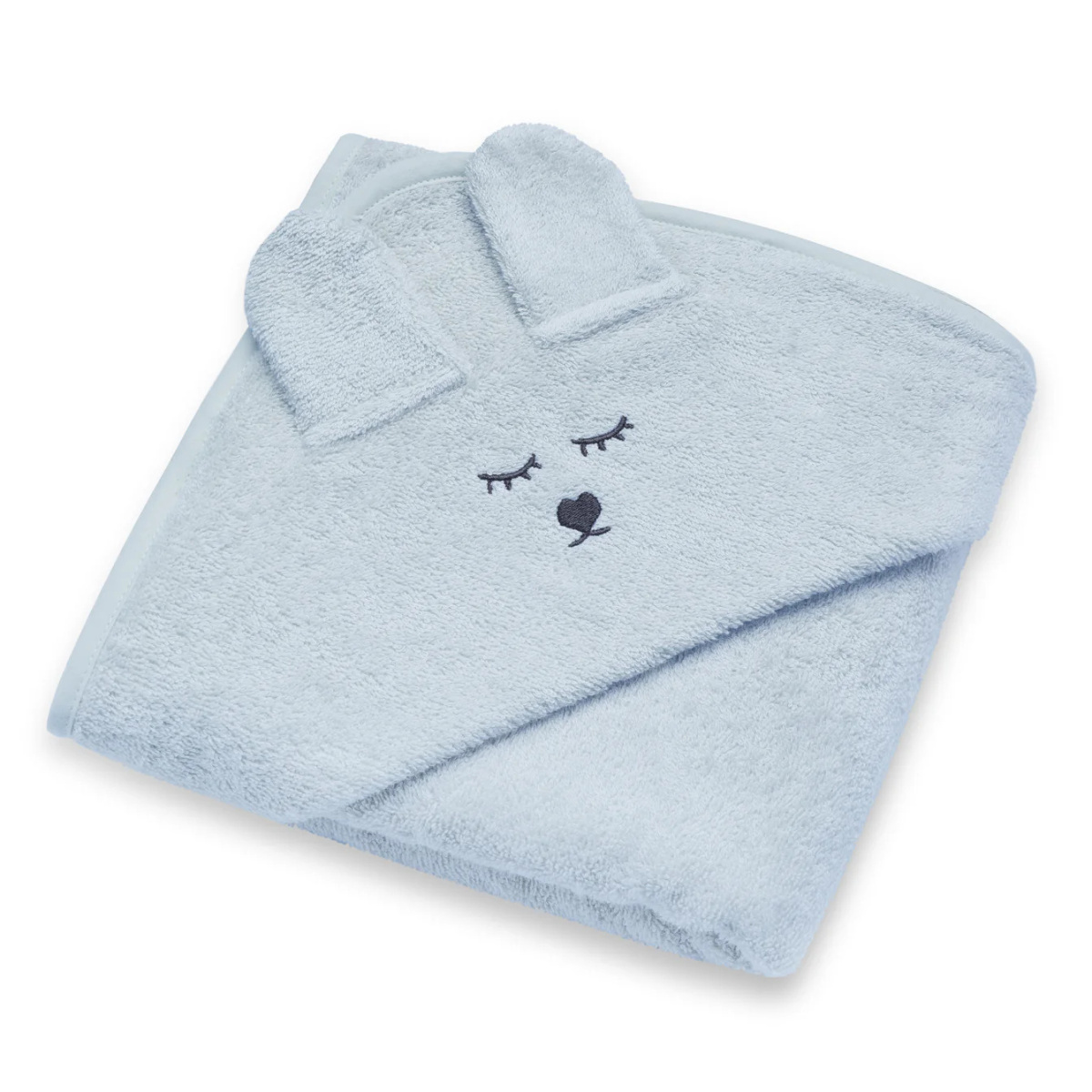 YOSOY RĘCZNIK BAMBUSOWY Z USZAMI 100X100 BŁĘKITNY