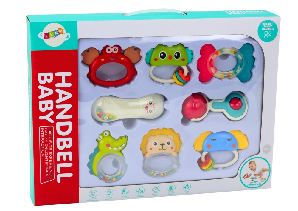 Zestaw Zabawek Grzechotek Gryzaków Zwierzątka 8 Sz