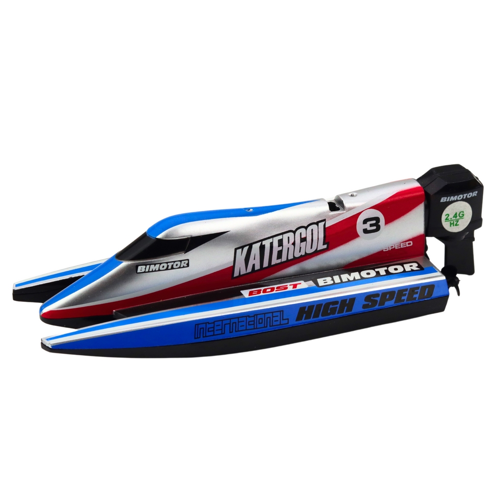 Łódź Motorówka Zdalnie Sterowana RC Niebiesko-Sreb