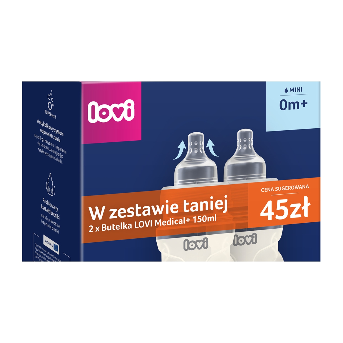 LOVI BUTELKA MEDICAL+ 150ML 0+ DUOPACK 0273