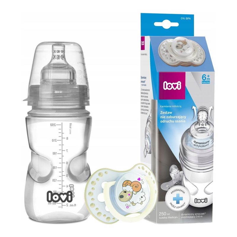 LOVI BUTELKA 250 ML + SMOCZEK 0-3M 0121