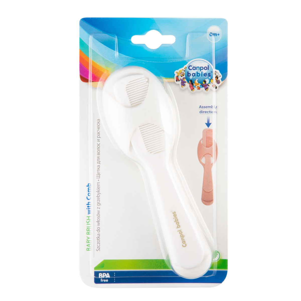 CANPOL SZCZOTKA DO WŁOSÓW+GRZEBIEŃ 56/160 WHITE