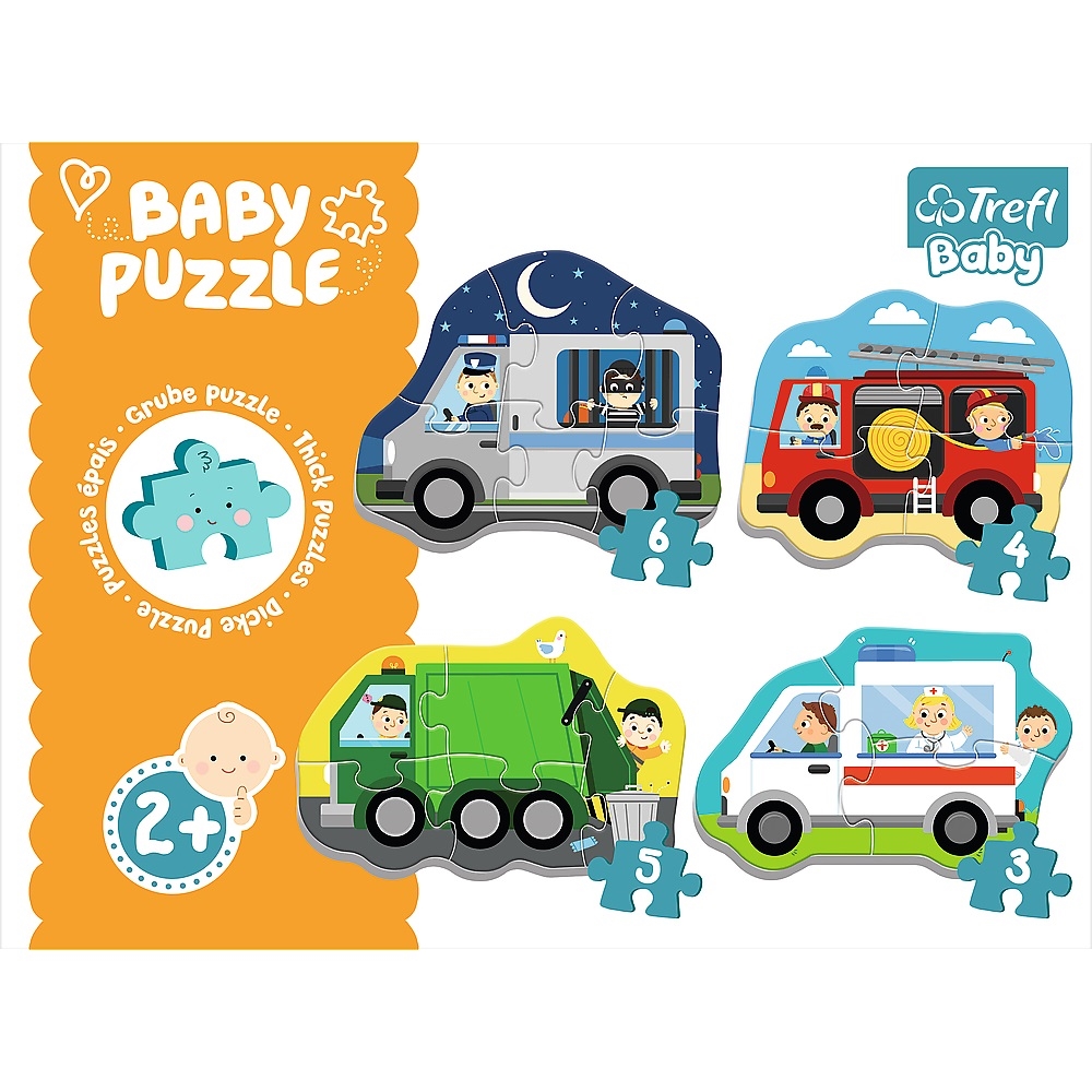 PUZZLE BABY CLASSIC Pojazdy i zawody /T.Baby 36071